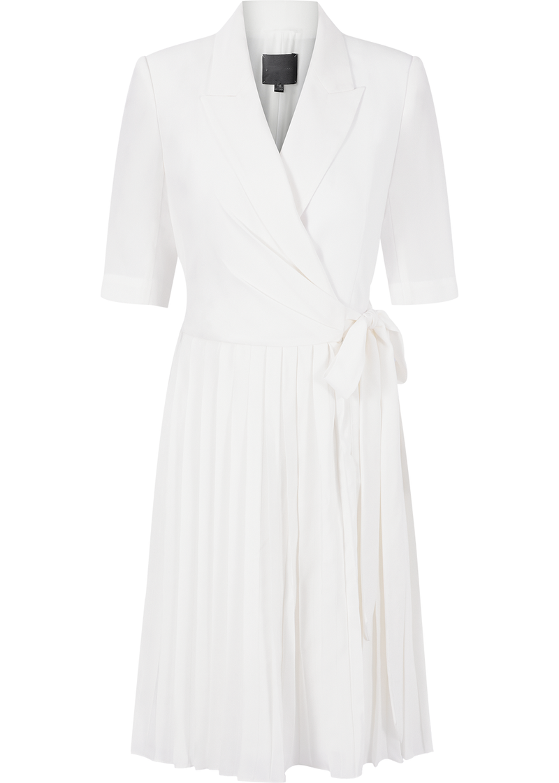 SALAZIA White Acetate Blend Short-Sleeve Dresses