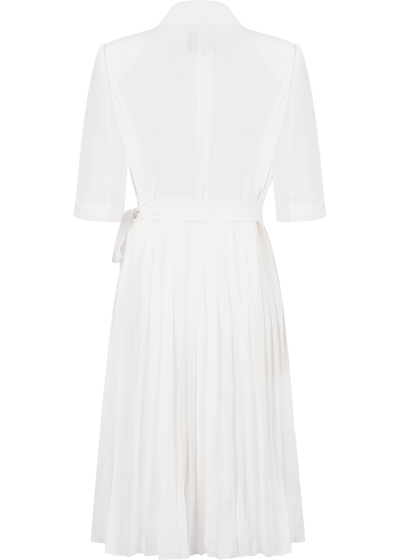 SALAZIA White Acetate Blend Short-Sleeve Dresses
