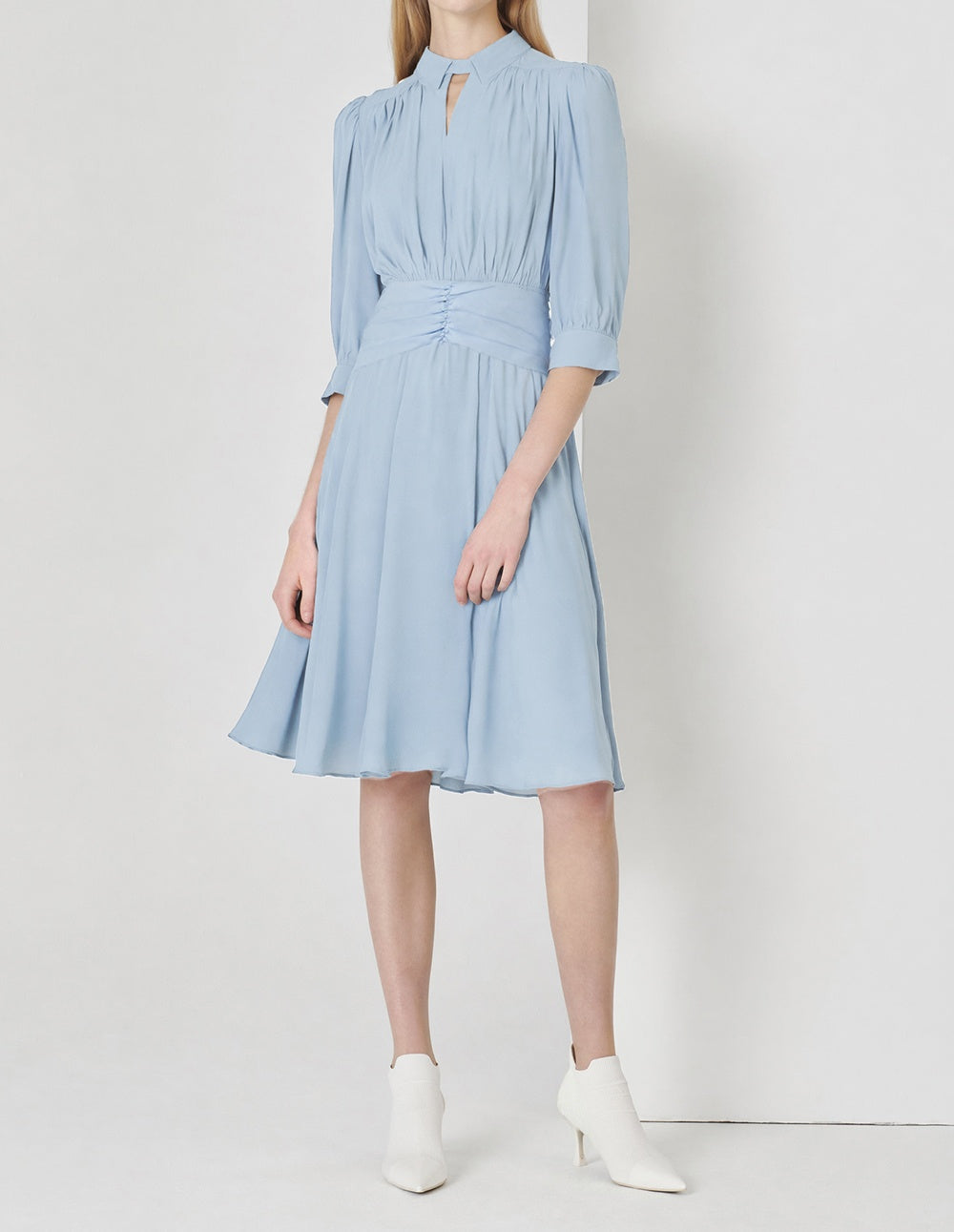 SALAZIA Lightweight Pleated Shirt Dresses