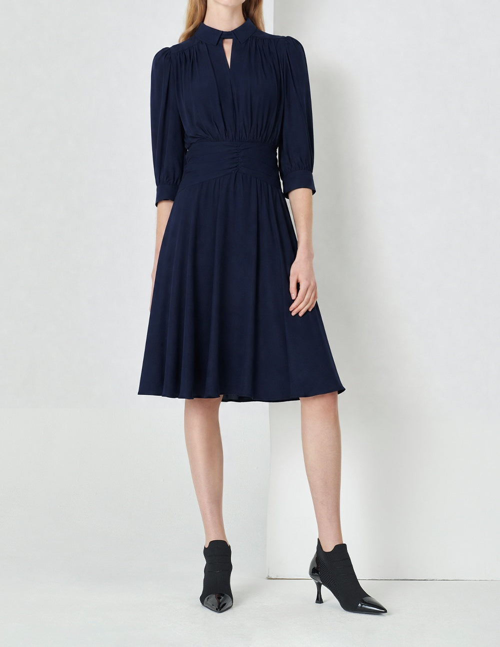 SALAZIA Lightweight Pleated Shirt Dresses