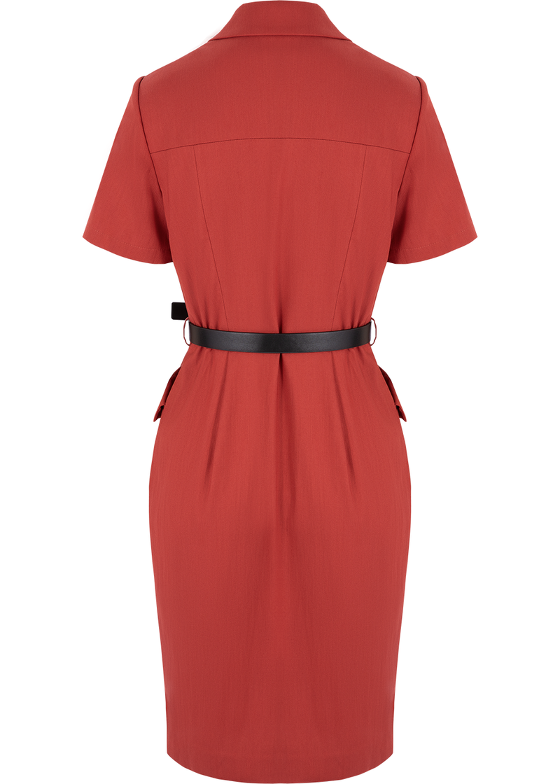 SALAZIA Orange Textured Short Dresses
