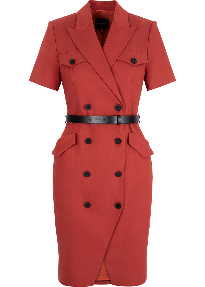 SALAZIA Orange Textured Short Dresses