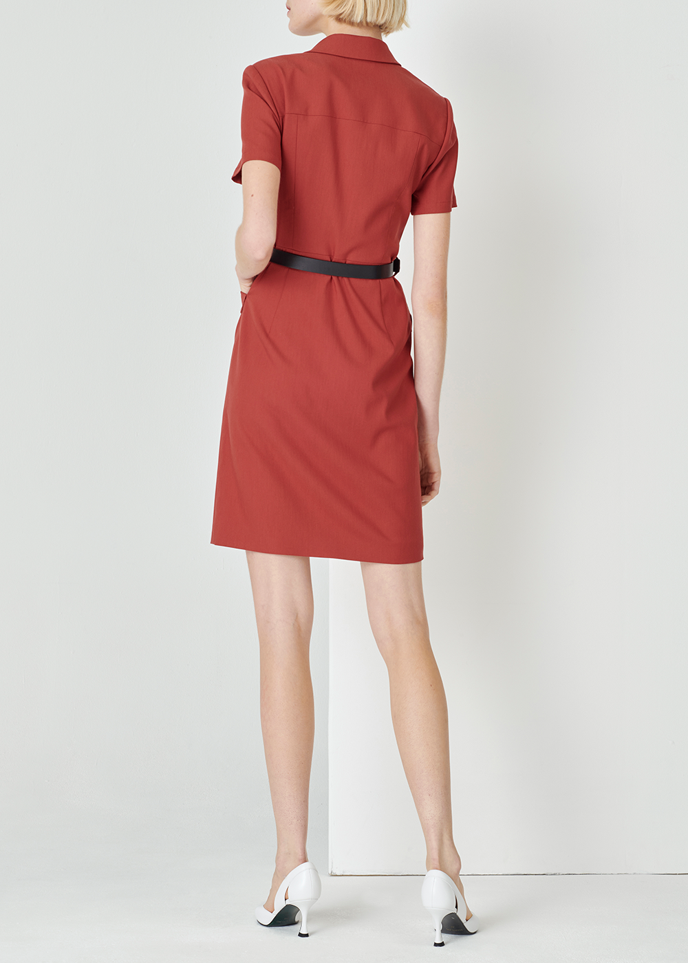 SALAZIA Orange Textured Short Dresses