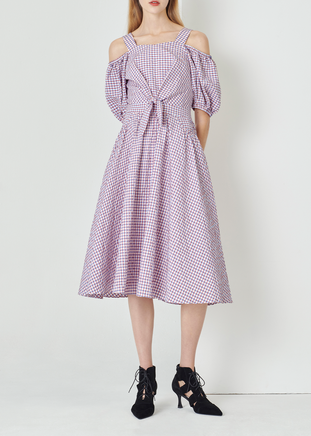 SALAZIA Lilac Gingham Dresses
