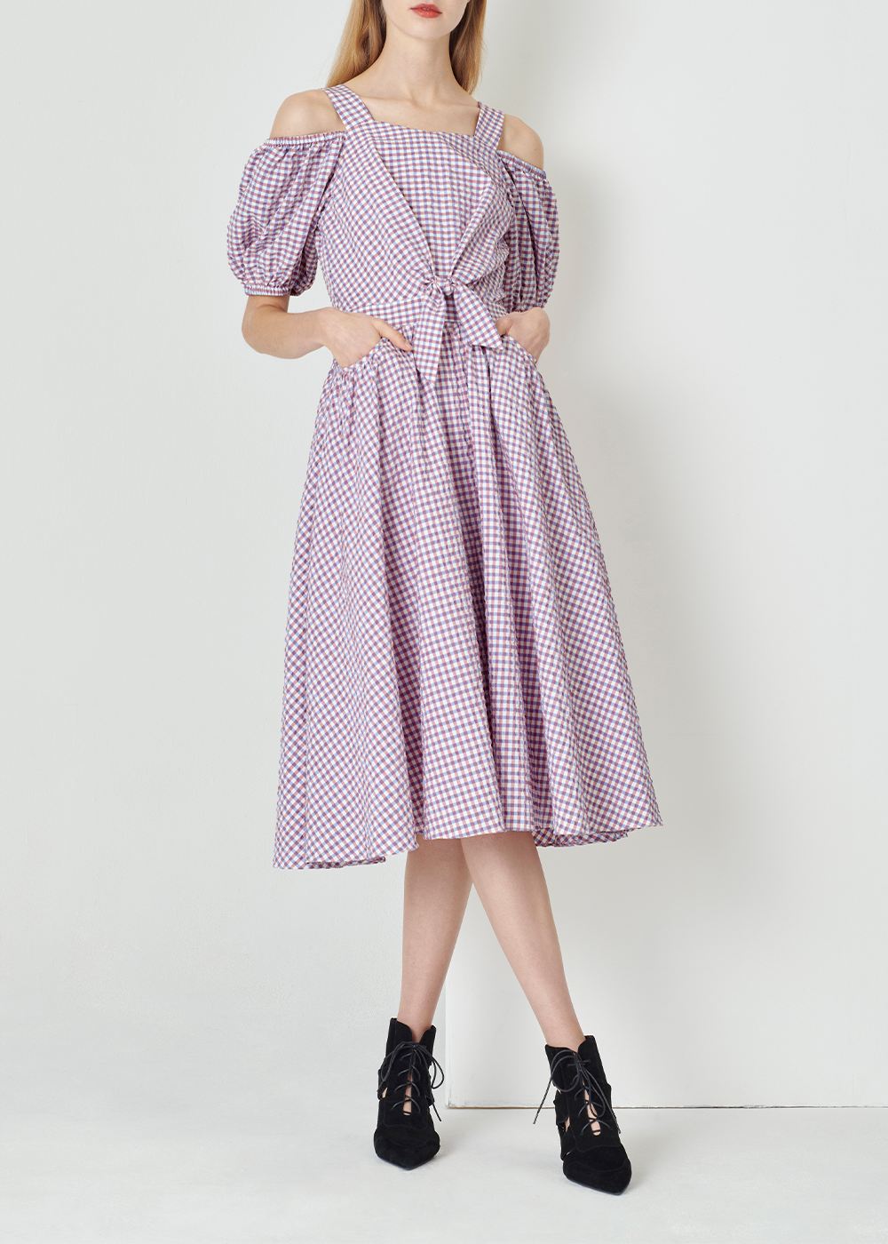 SALAZIA Lilac Gingham Dresses
