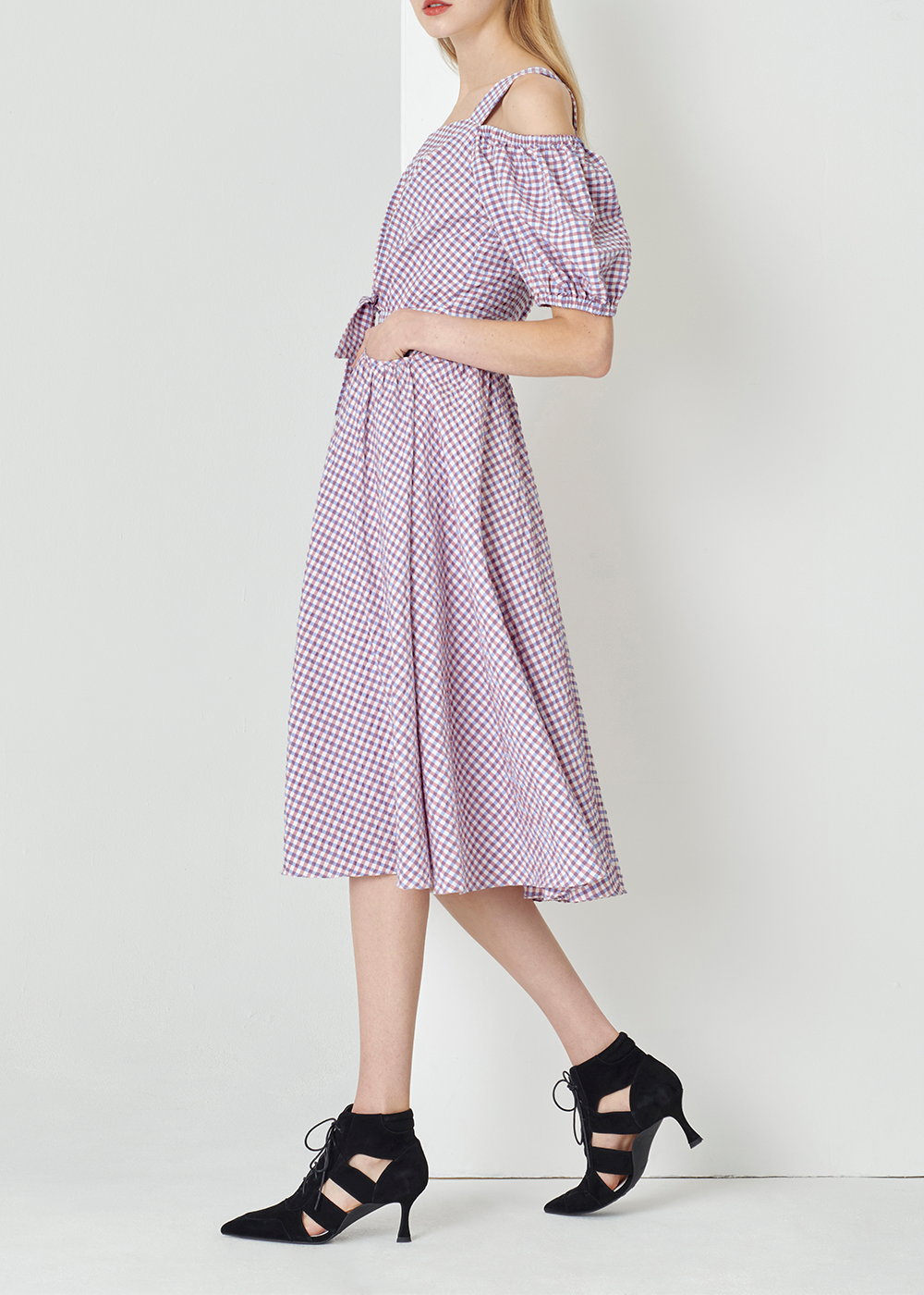 SALAZIA Lilac Gingham Dresses