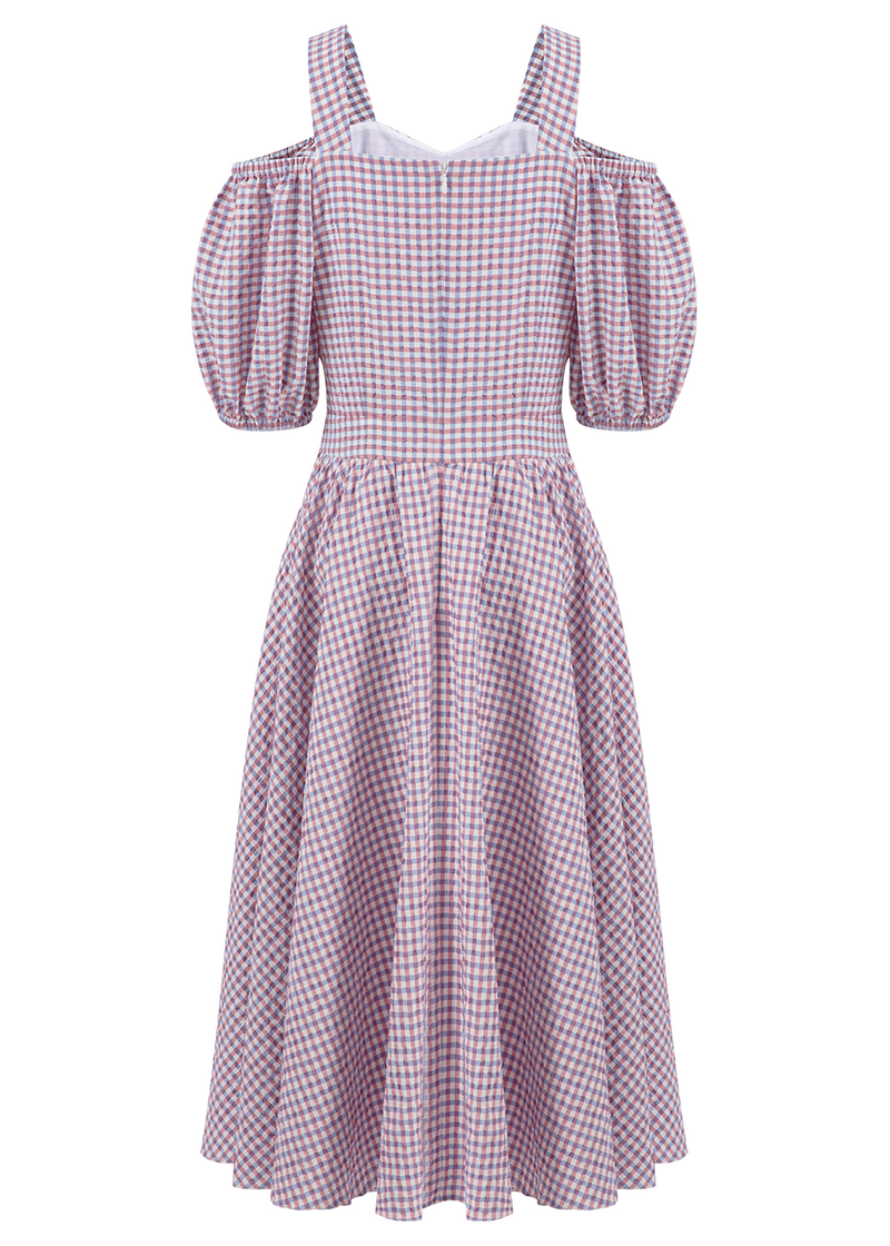 SALAZIA Lilac Gingham Dresses