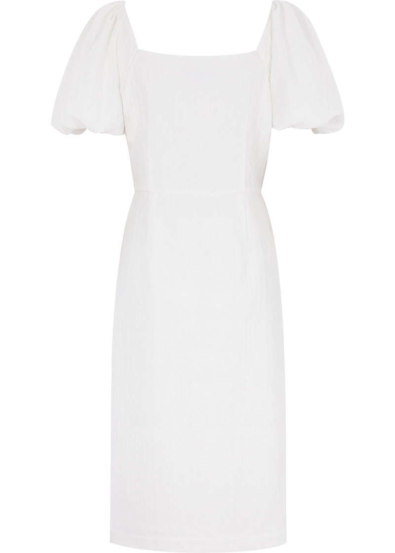 SALAZIA Ivory Polyester-Viscose Blend Dresses