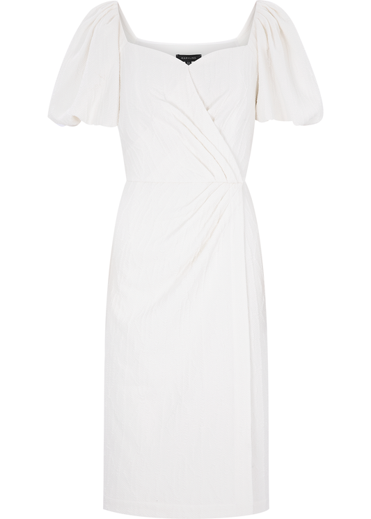 SALAZIA Ivory Polyester-Viscose Blend Dresses