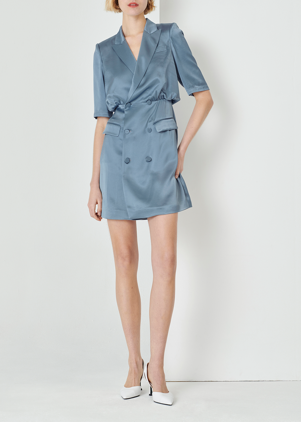SALAZIA Ice Blue Acetate Blend Dresses