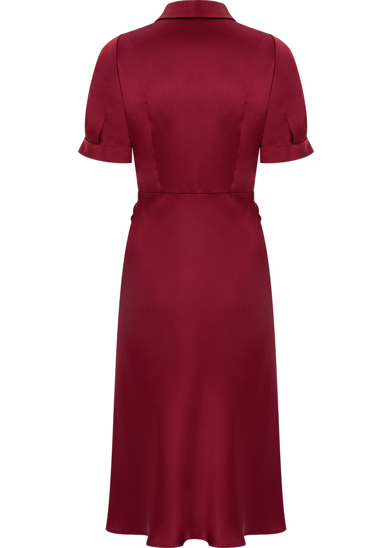 SALAZIA Burgundy Red Acetate Blend Dresses