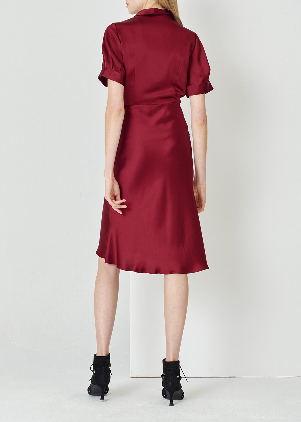SALAZIA Burgundy Red Acetate Blend Dresses