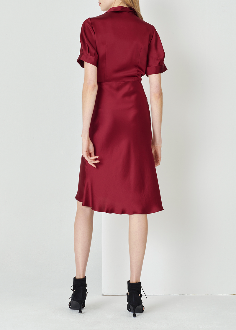 SALAZIA Burgundy Red Acetate Blend Dresses