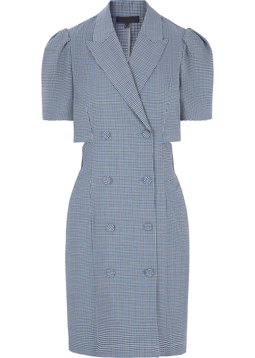 SALAZIA Blue-White Gingham Stretch Dresses