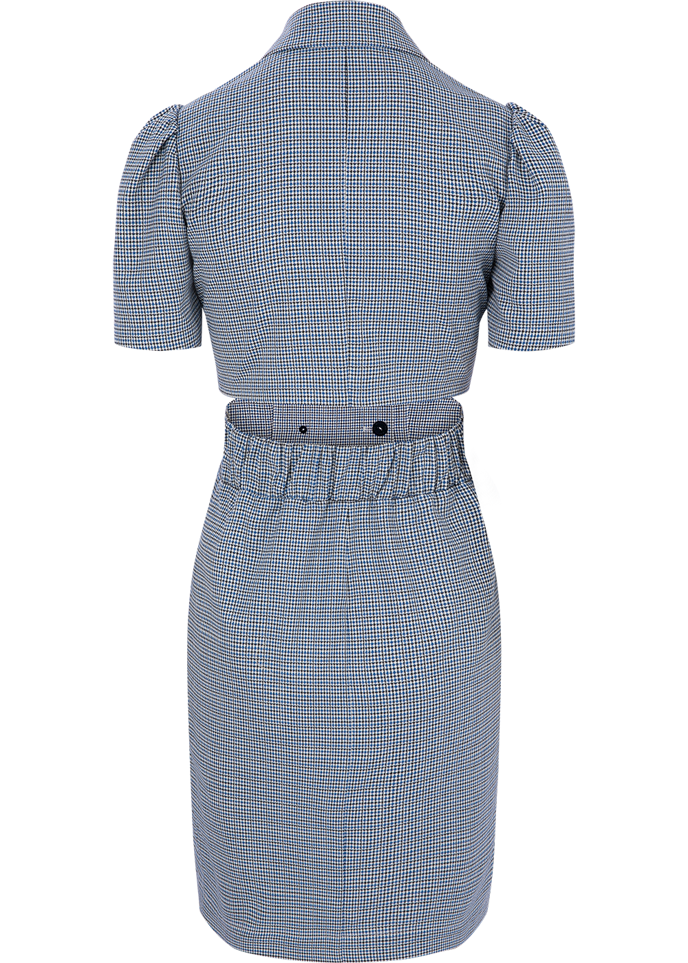 SALAZIA Blue-White Gingham Stretch Dresses