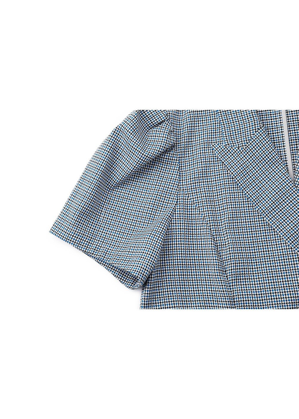 SALAZIA Blue-White Gingham Stretch Dresses