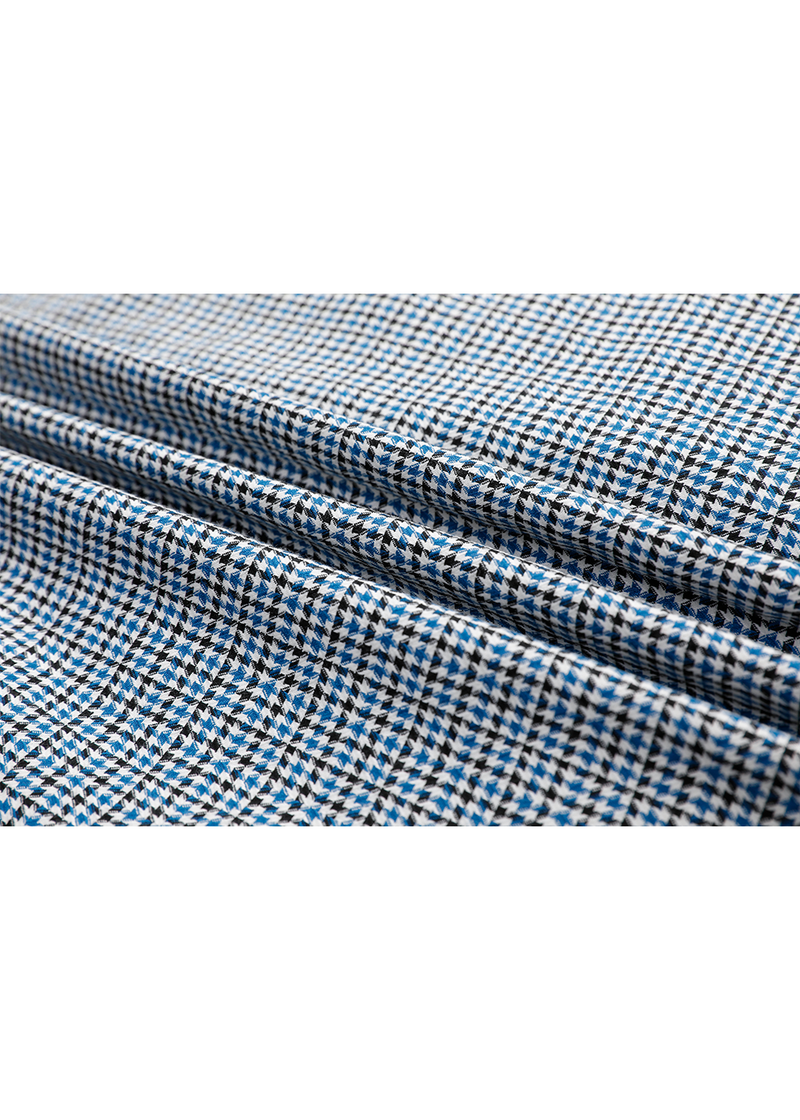 SALAZIA Blue-White Gingham Stretch Dresses