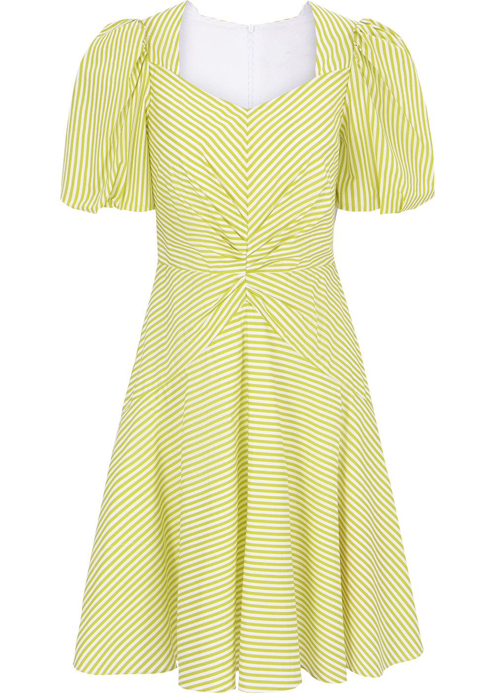 SALAZIA Yellow-White Stripe Short-Sleeve Dresses