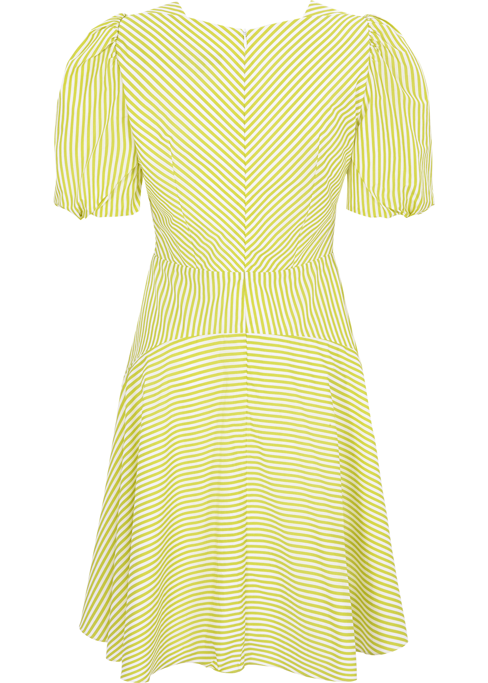 SALAZIA Yellow-White Stripe Short-Sleeve Dresses