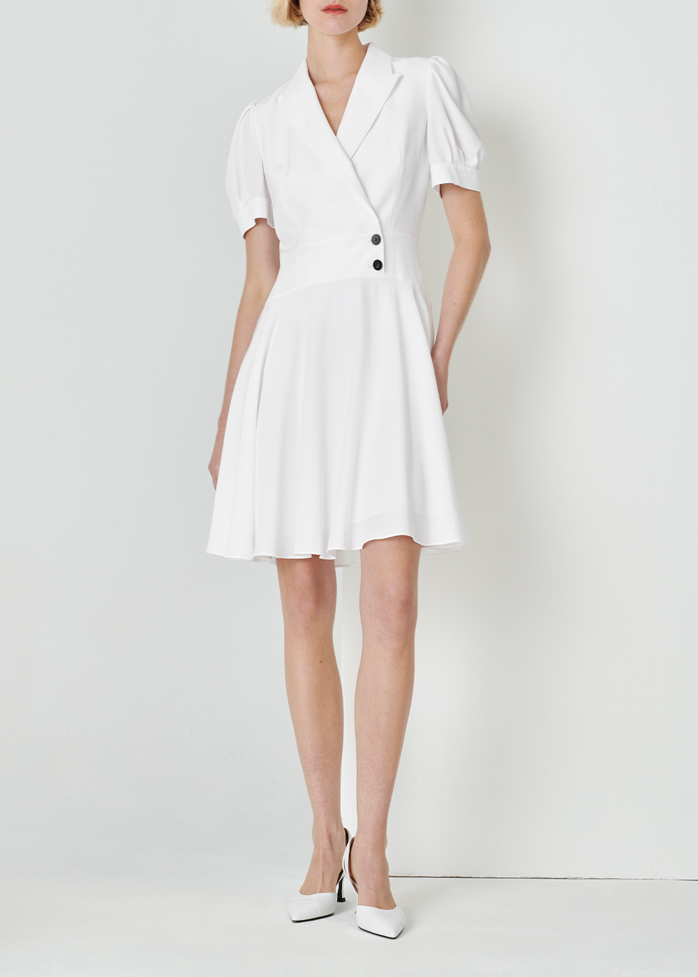 SALAZIA White Ester-Blend Shift Dresses