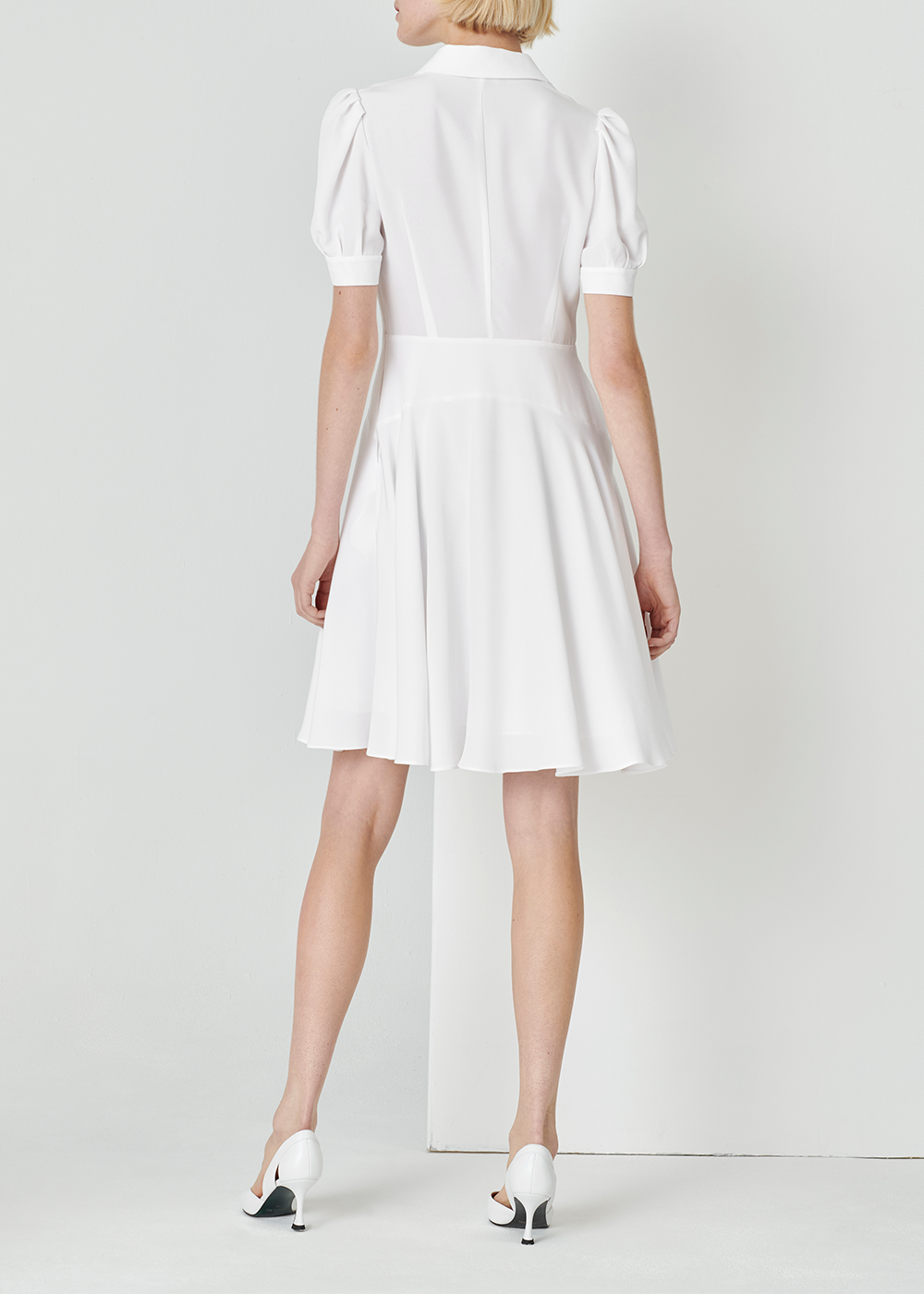 SALAZIA White Ester-Blend Shift Dresses
