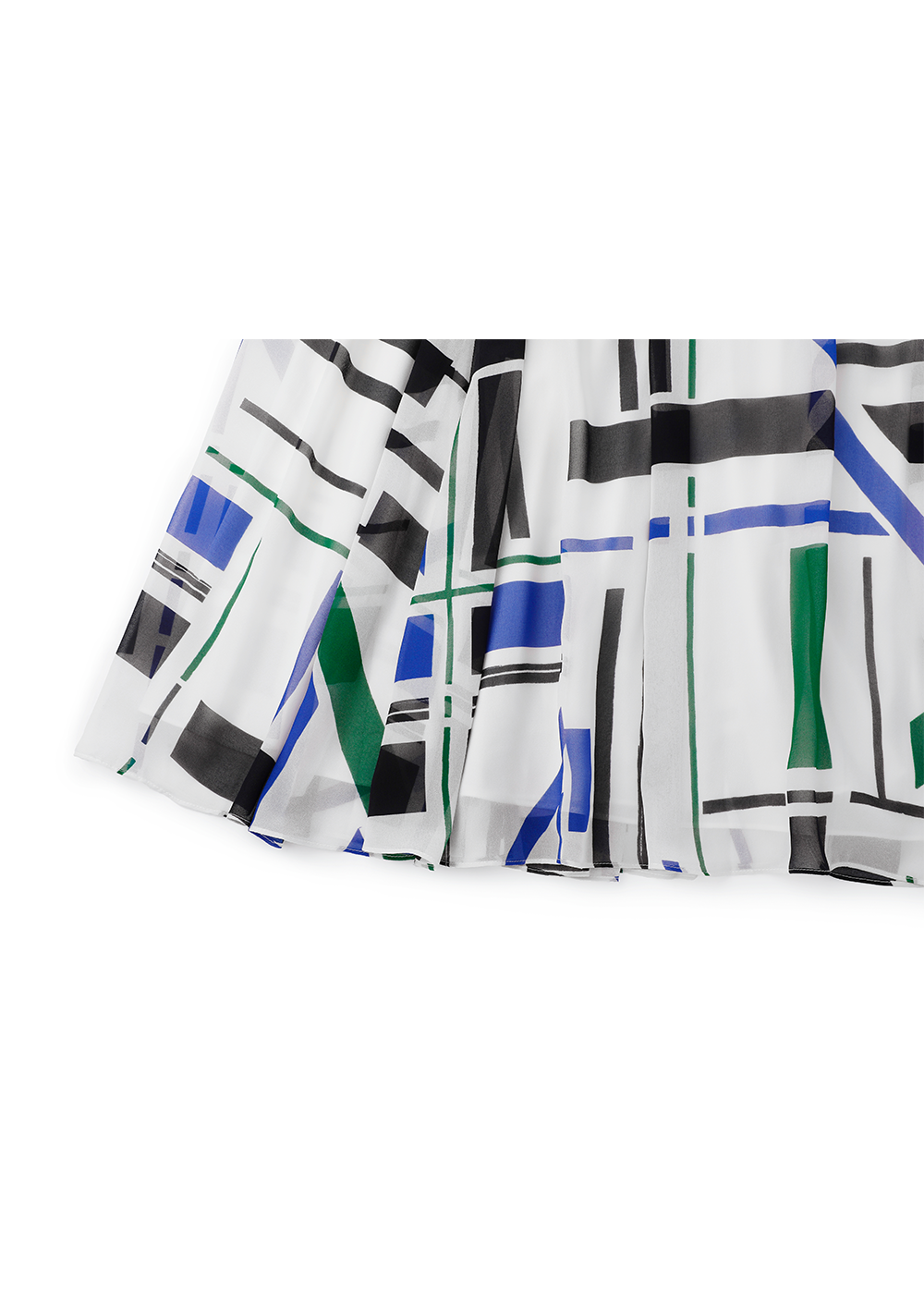 SALAZIA Blue-White Geometric Short-Sleeve Dresses