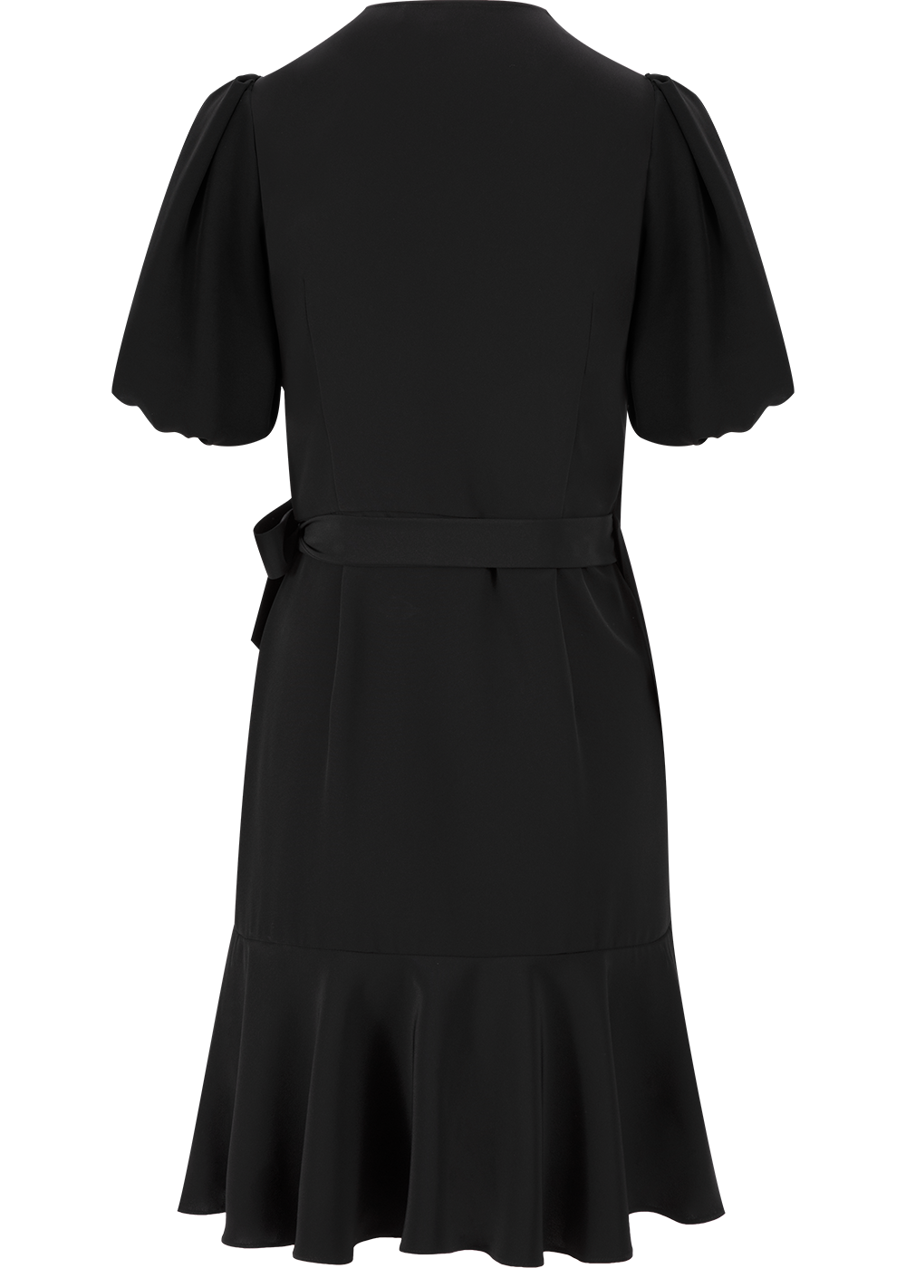 SALAZIA Black Acrylic Blend Short-Sleeve Dresses