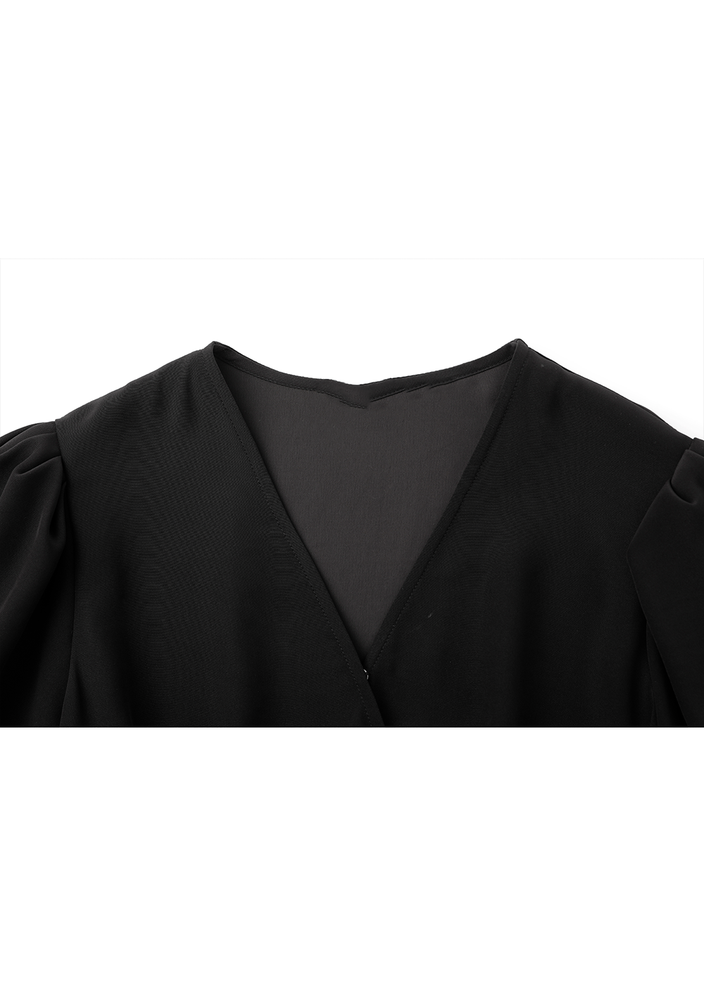 SALAZIA Black Acrylic Blend Short-Sleeve Dresses