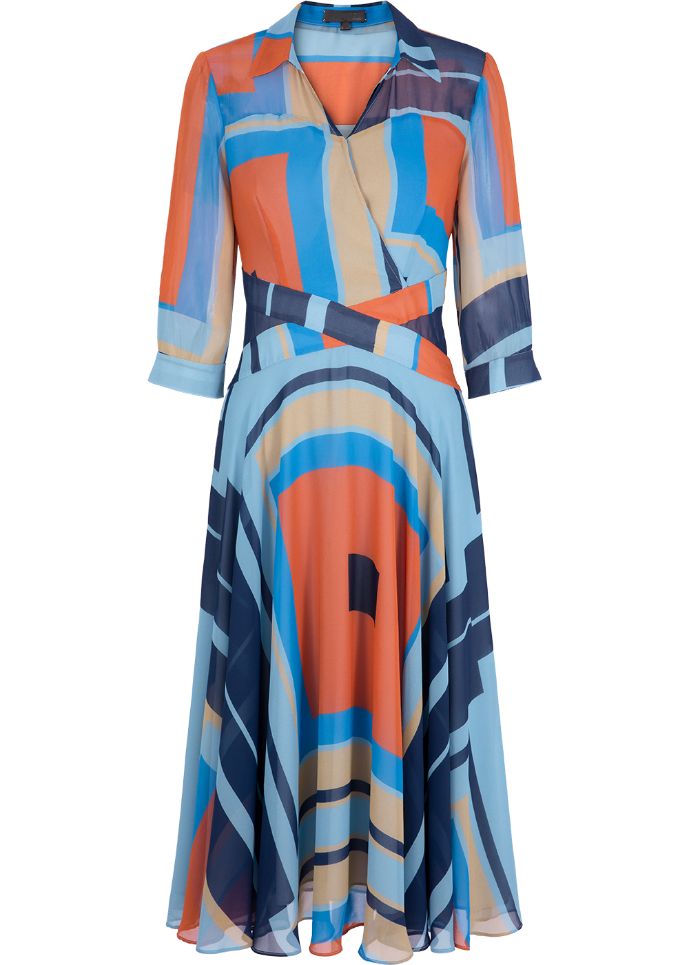 SALAZIA Blue Artistic Gingham Dresses