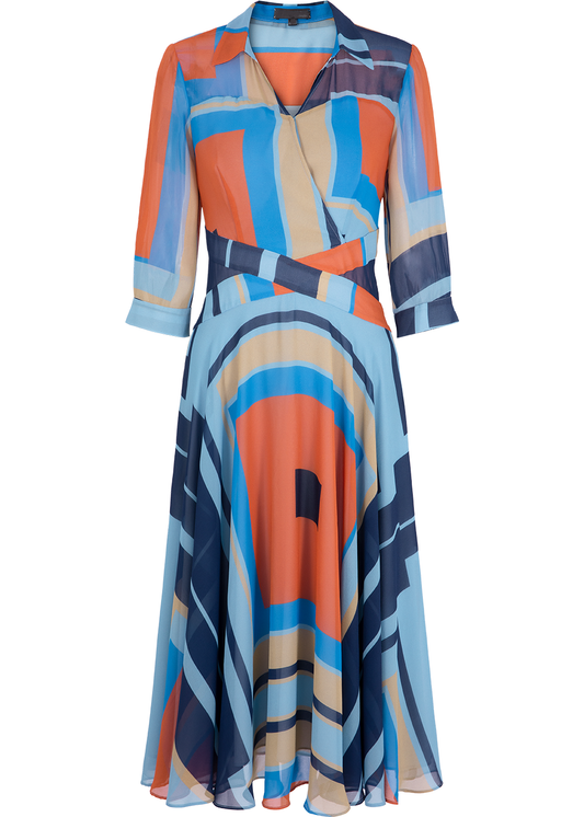 SALAZIA Blue Artistic Gingham Dresses