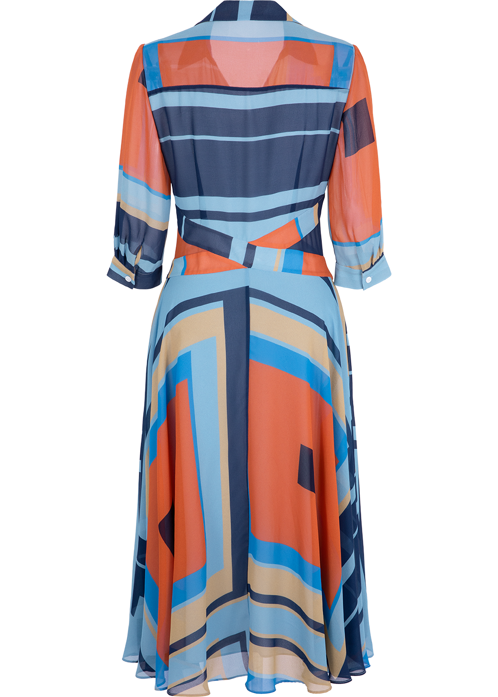 SALAZIA Blue Artistic Gingham Dresses