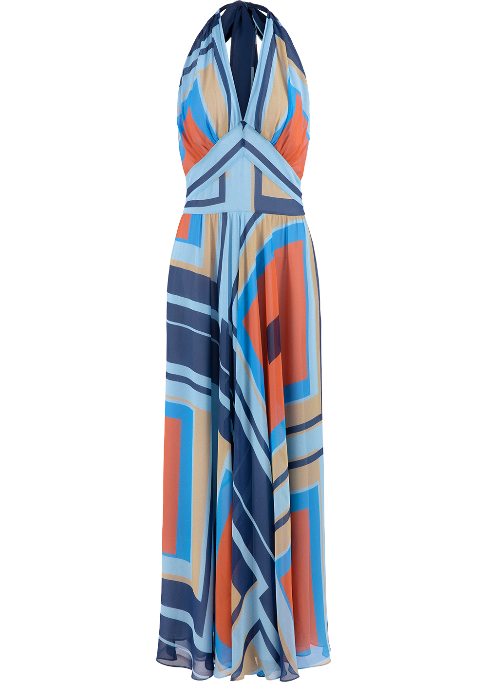 SALAZIA Blue Artisan Grid Dresses