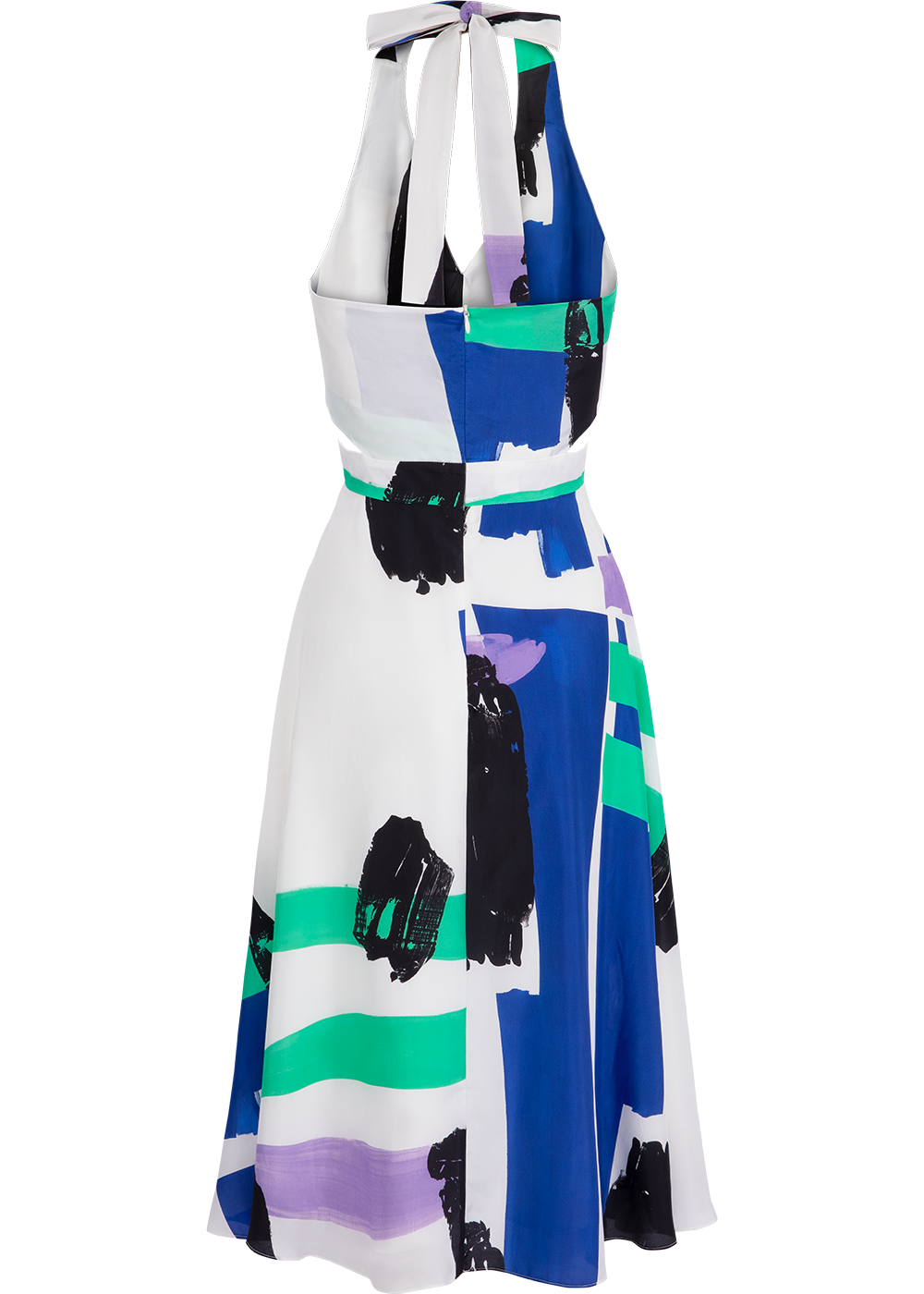 SALAZIA Colorful Art Graffiti Silk Dresses
