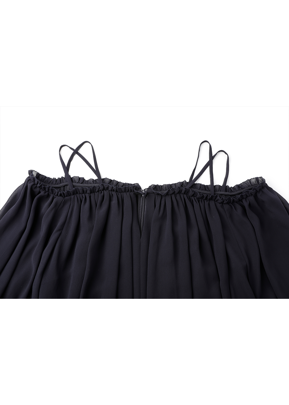 SALAZIA Deep Blue Polyester Fit-and-Flare Dresses