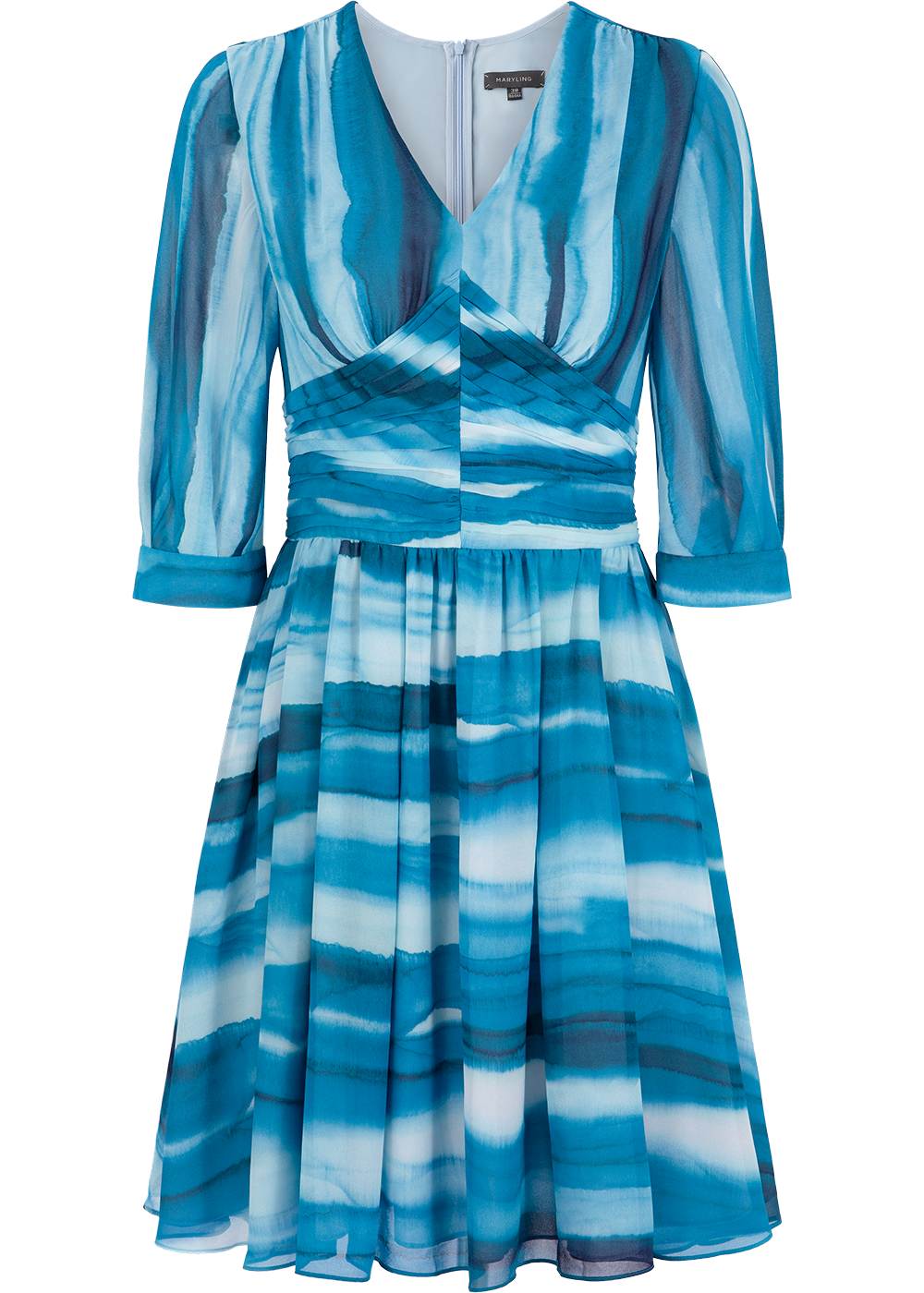 SALAZIA Gradient Blue Ocean Wave Dresses