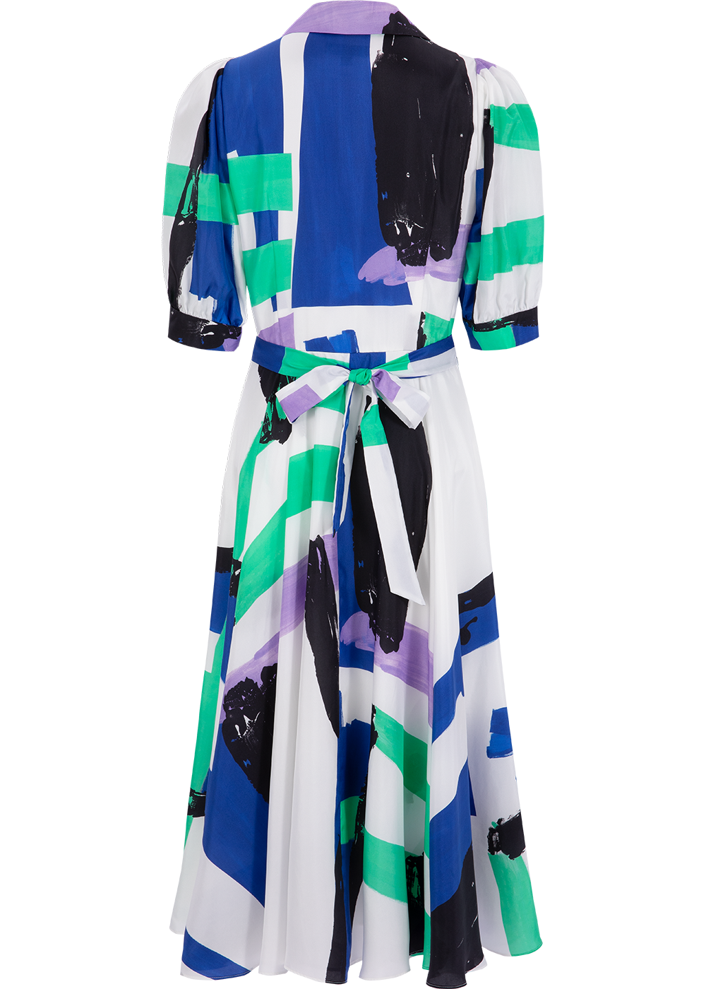 SALAZIA Colorful Graffiti Art Silk Dresses
