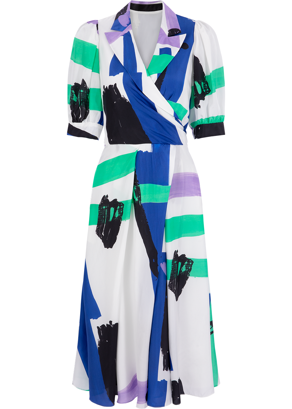 SALAZIA Colorful Graffiti Art Silk Dresses