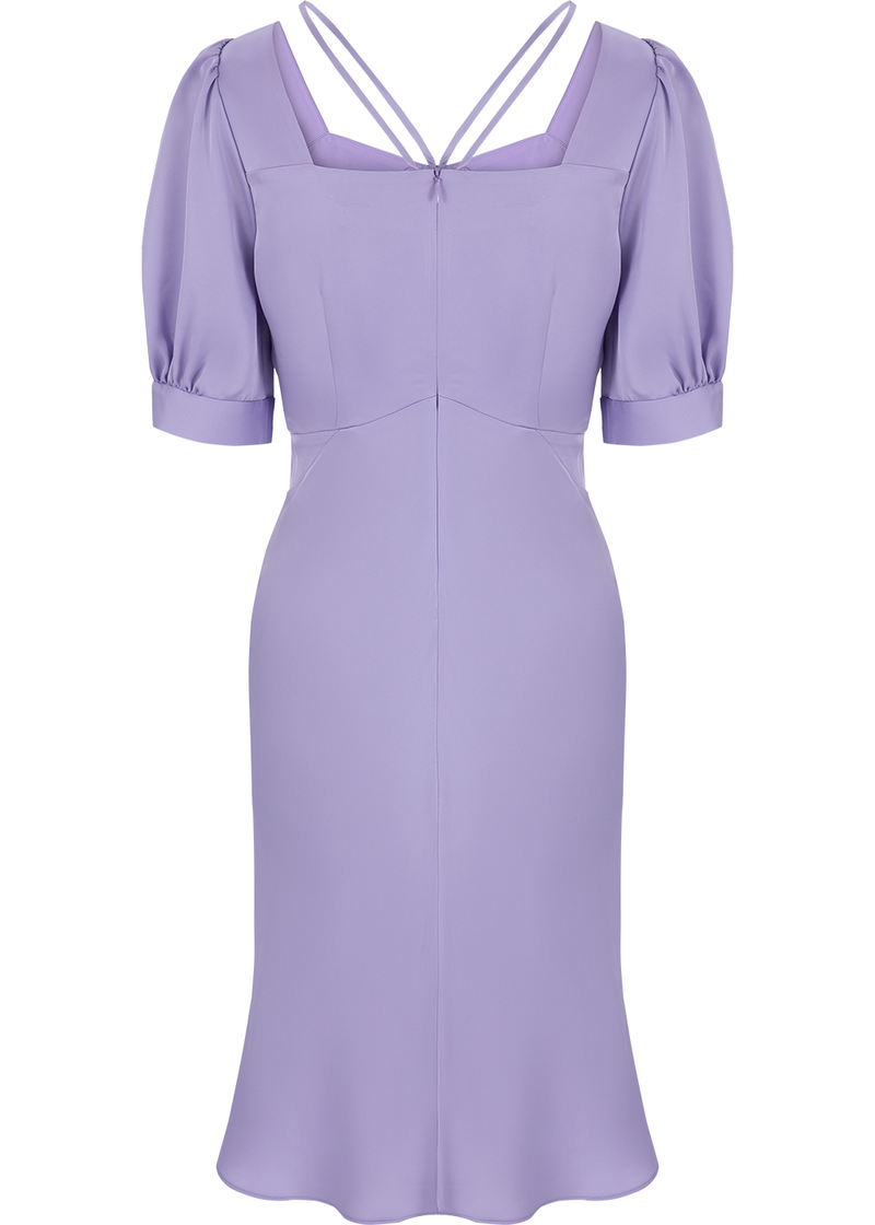 SALAZIA Taro Purple Acetate Blend Short-Sleeve Dresses