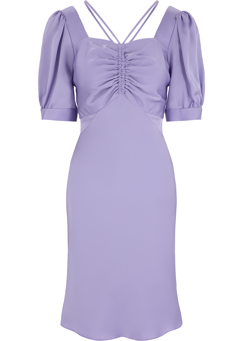 SALAZIA Taro Purple Acetate Blend Short-Sleeve Dresses