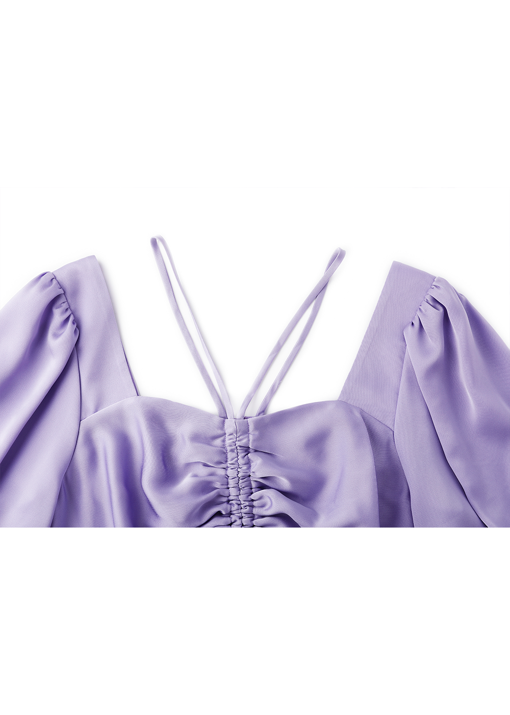 SALAZIA Taro Purple Acetate Blend Short-Sleeve Dresses