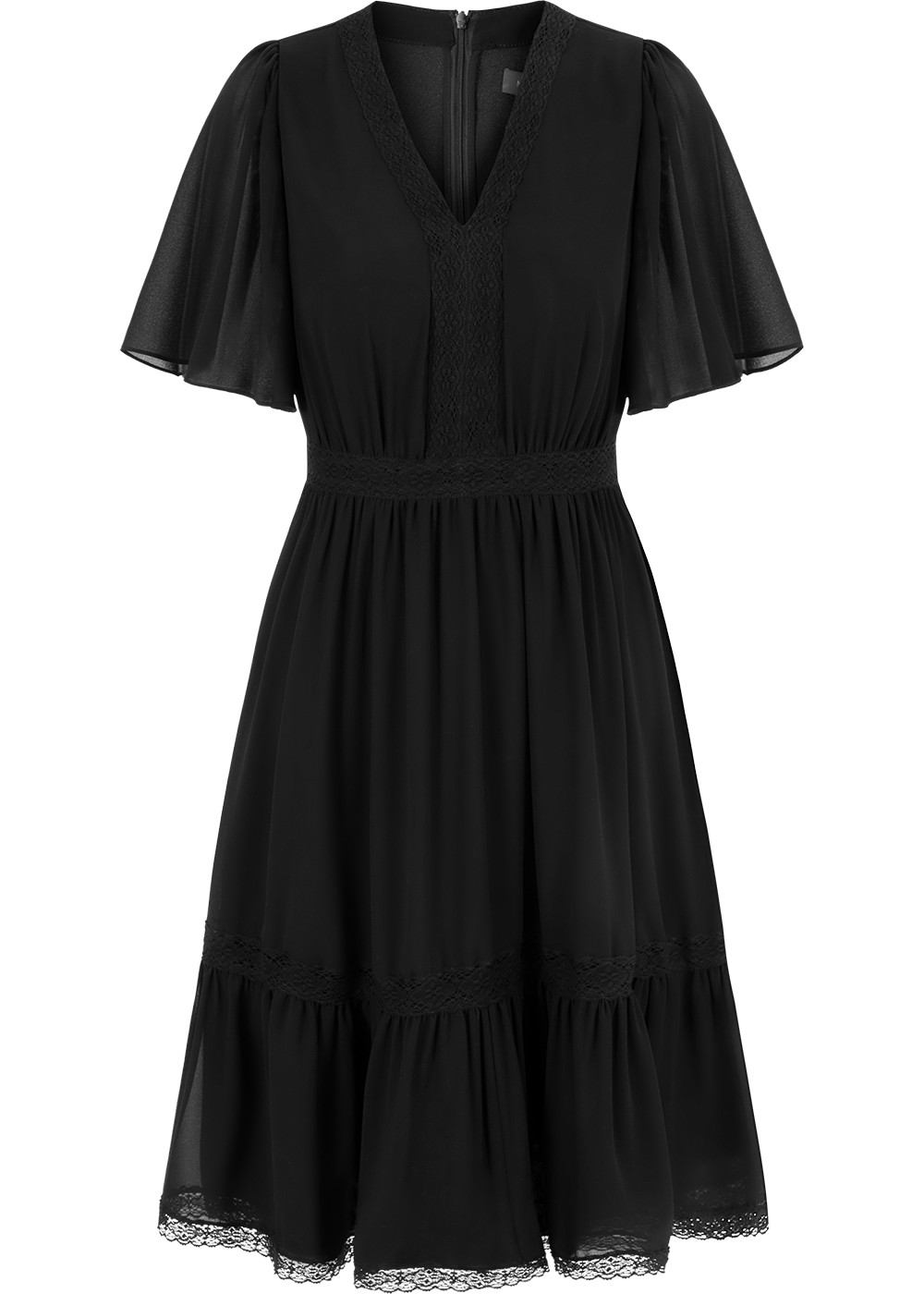 SALAZIA Black Silk and Cotton Lace Dresses