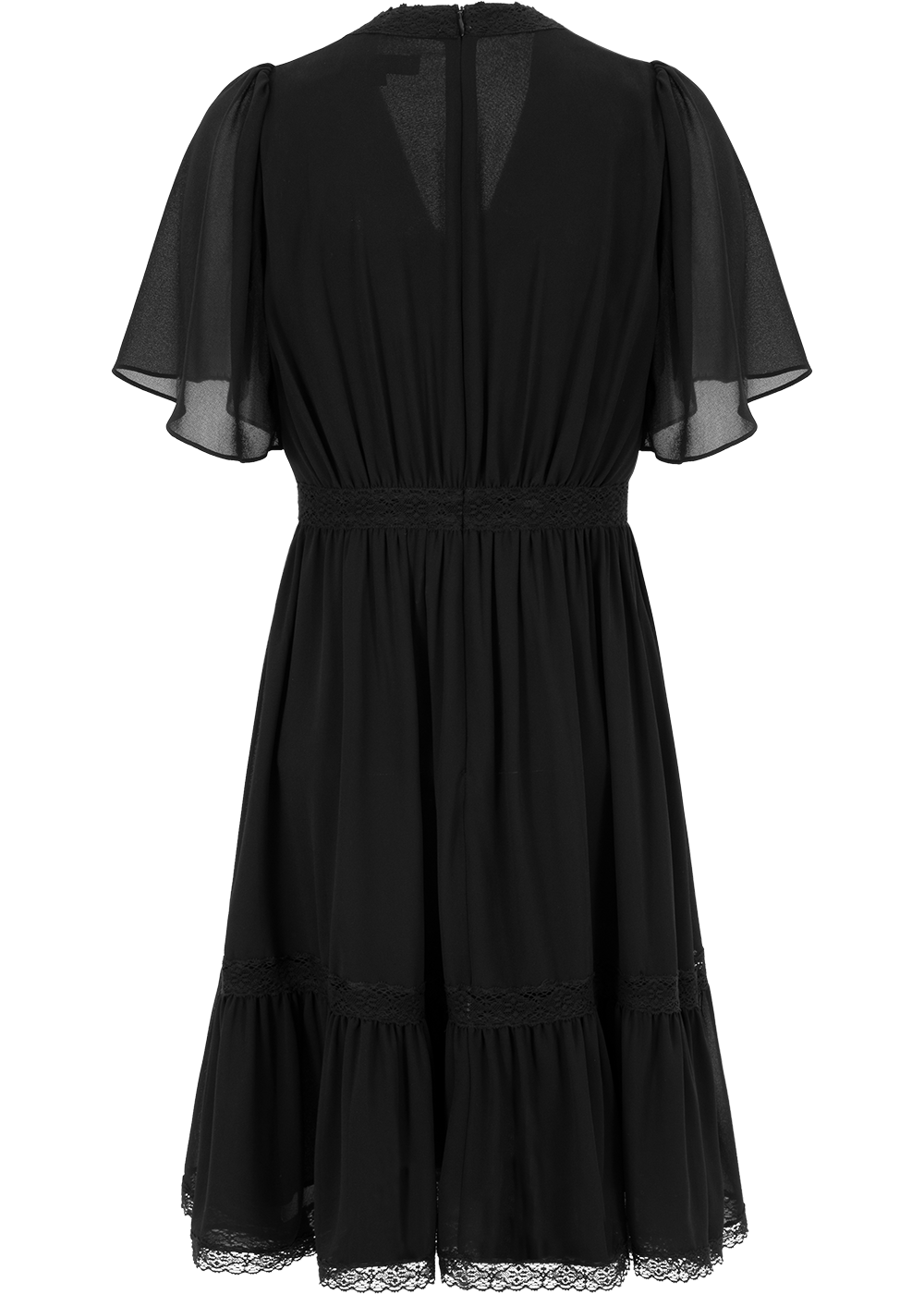 SALAZIA Black Silk and Cotton Lace Dresses