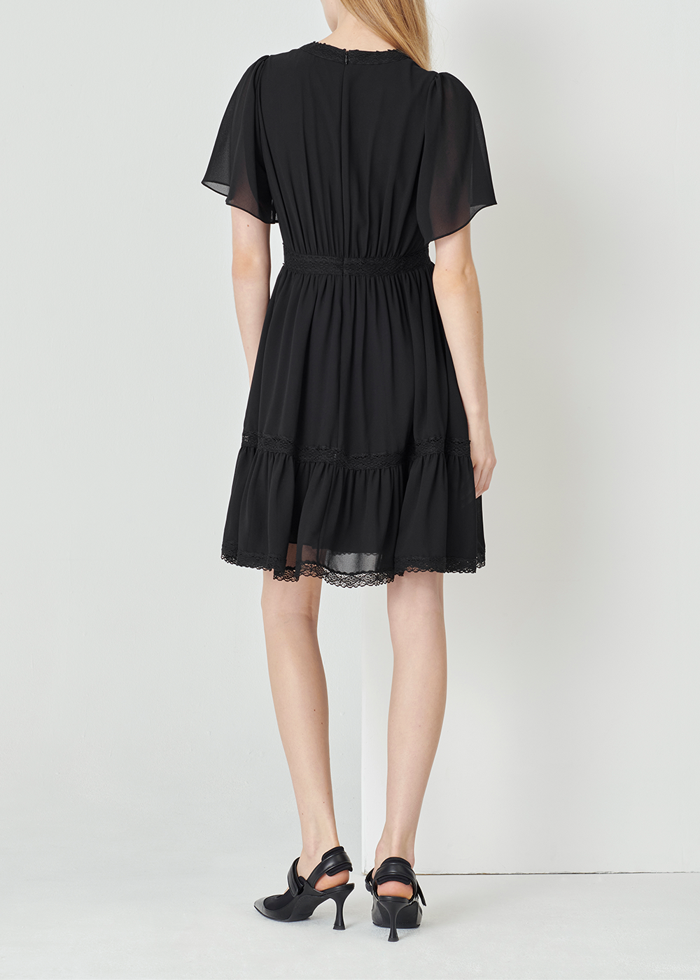 SALAZIA Black Silk and Cotton Lace Dresses