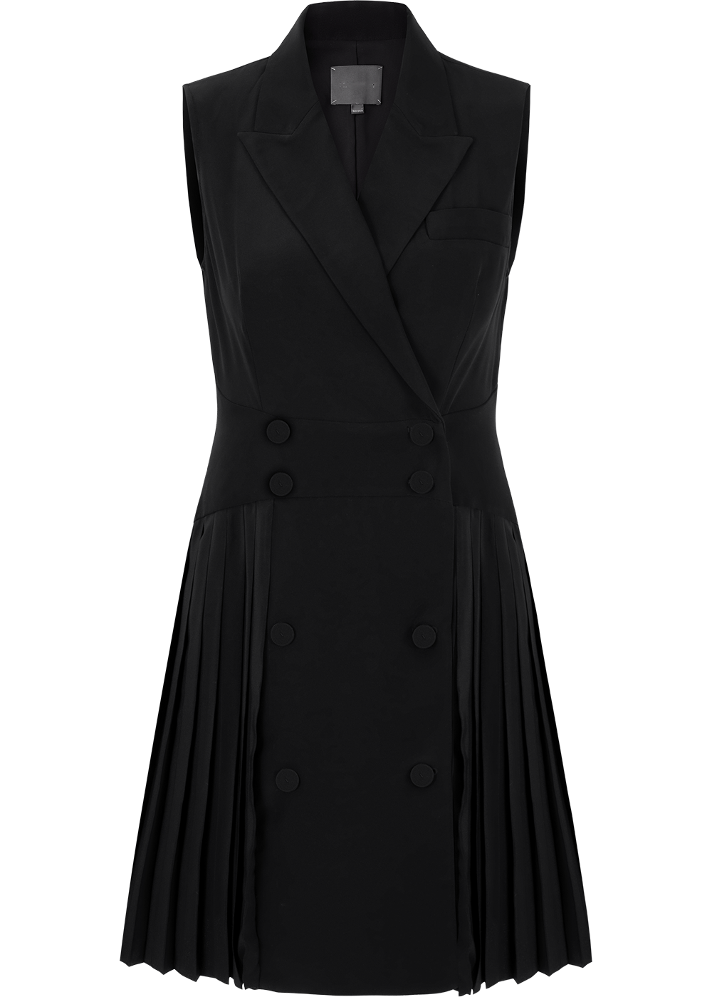 SALAZIA Black Acetate Blend Short-Sleeve Dresses