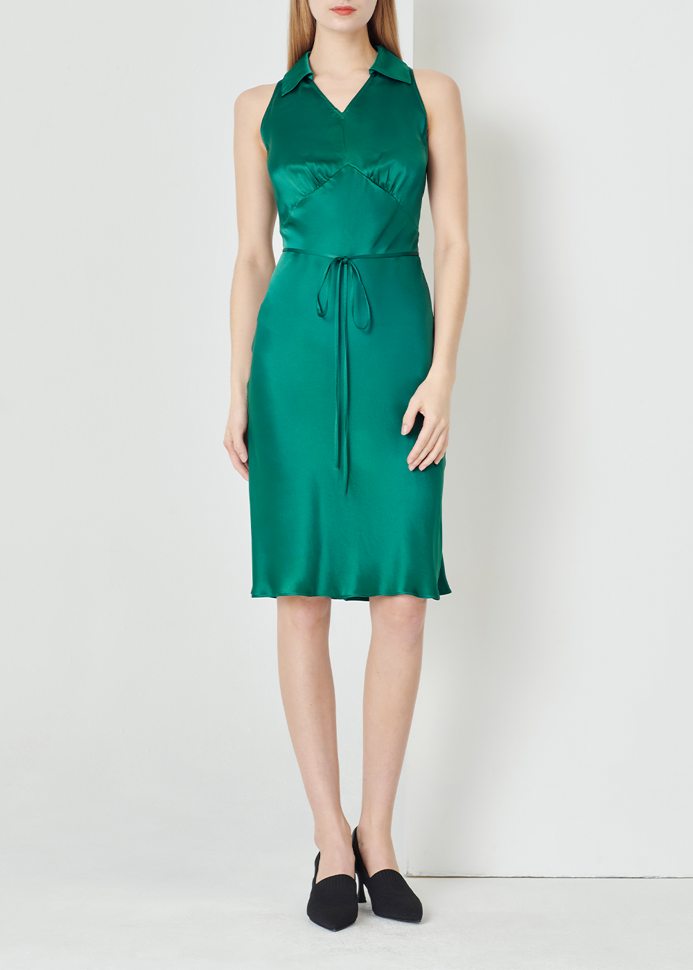 SALAZIA Emerald Green Acetate Blend Dresses