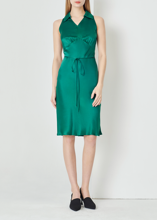 SALAZIA Emerald Green Acetate Blend Dresses