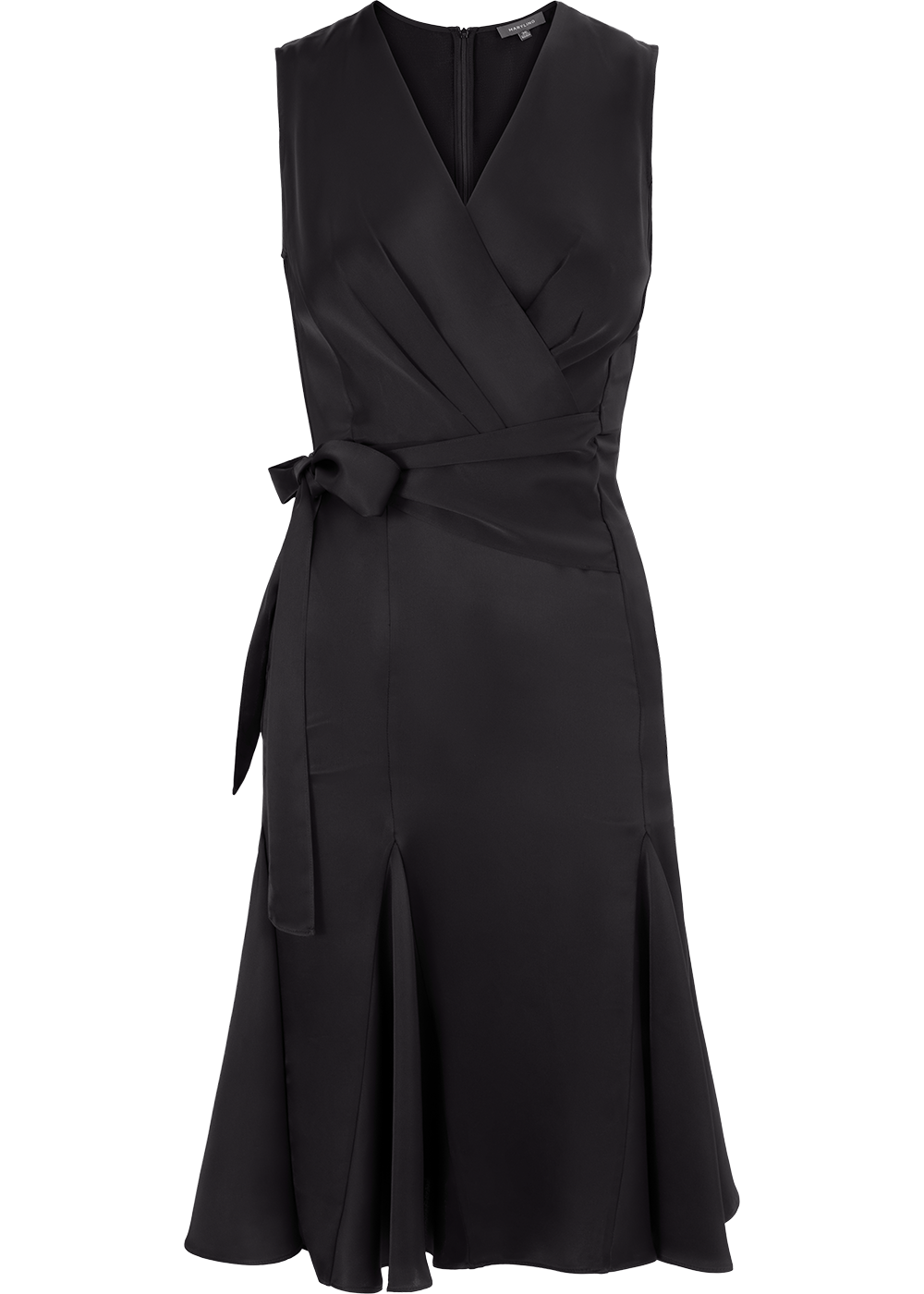SALAZIA Black Acrylic Blend Short-Sleeve Dresses
