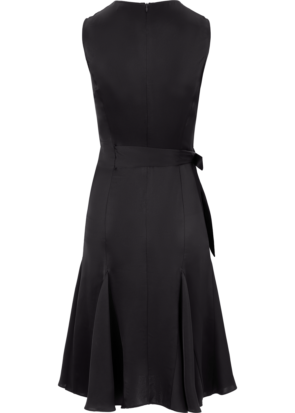 SALAZIA Black Acrylic Blend Short-Sleeve Dresses