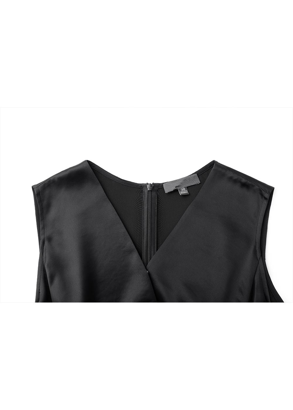 SALAZIA Black Acrylic Blend Short-Sleeve Dresses