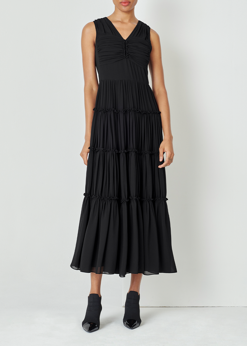 SALAZIA Black Sleek Maxi Dresses